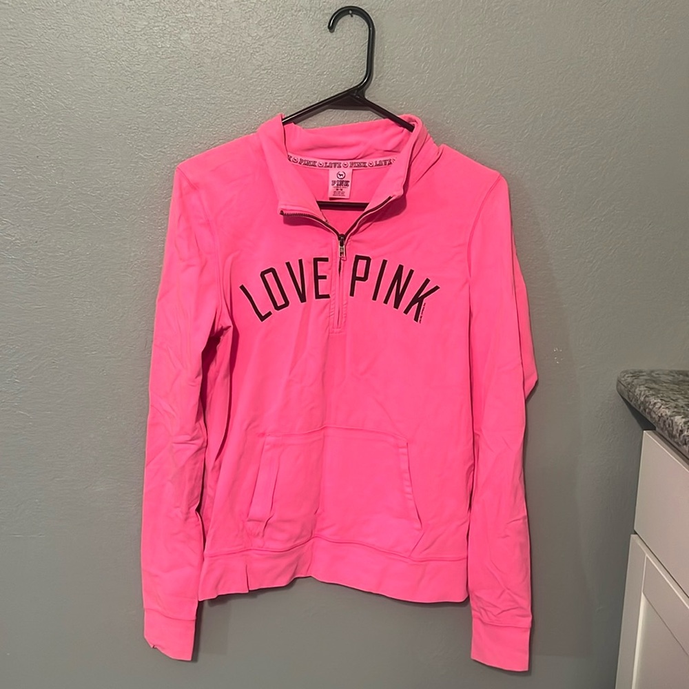 Pink half zip sweatshirt